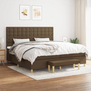 Box spring postel s matrací tmavě hnědá 200x200 cm textil 3137504