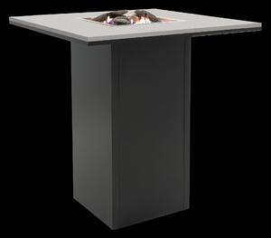 Krbový plynový stůl Cosiloft barový stůl černý rám / šedá deska COSI