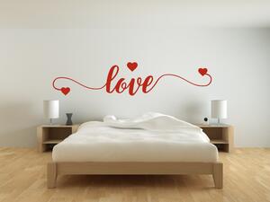 Nápis láska - Love - Samolepka na zeď - 150x32cm
