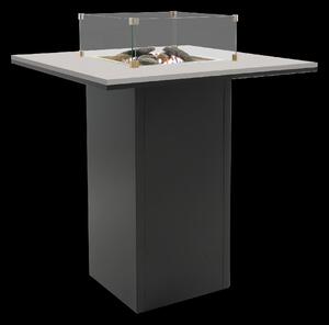 Stůl s plynovým ohništěm COSI- typ Cosiloft barový stůl černý rám / šedá deska