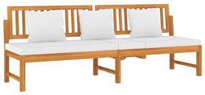 Válenda s krémovou poduškou 200 x 60 x 75 cm masivní akácie