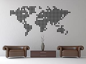 Abstraktní mapa světa - Samolepka na zeď - 200x100cm
