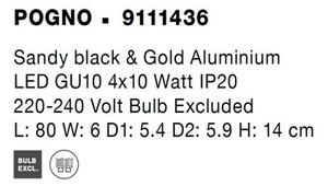 NOVA LUCE bodové svítidlo POGNO černá a zlatý hliník GU10 4x10W IP20 220-240V bez žárovky 9111436