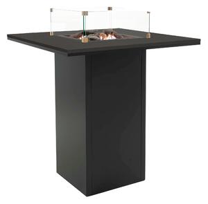 Stůl s plynovým ohništěm cosiloft barový stůl černý rám / černá deska
