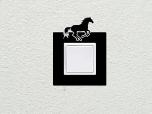 Kůň vypínač - zásuvka - Samolepka na zeď - vnitřní otvor 7,5x7,5cm a 12,5cm vnější obrázek