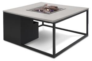 Stůl s plynovým ohništěm COSI- typ Cosiloft 100 černý rám / šedá deska Exteriér | Ohniště