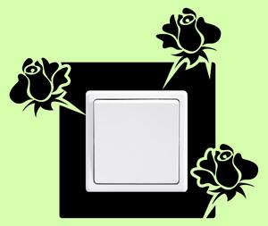 Květiny vypínač - zásuvka - Samolepka na zeď - vnitřní otvor 7,5x7,5cm a 12,5cm vnější obrázek