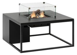 Stůl s plynovým ohništěm cosiloft 100 černý rám / černá deska