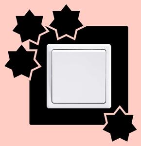 Hvězdy vypínač - zásuvka - Samolepka na zeď - vnitřní otvor 7,5x7,5cm a 12,5cm vnější obrázek