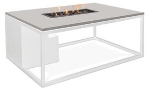 Stůl s plynovým ohništěm COSI- typ Cosiloft 120 bílý rám / deska šedá