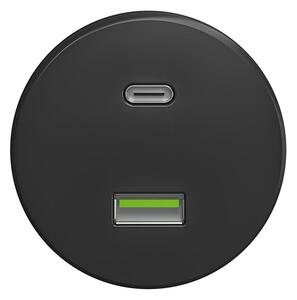 Reblig - Retro USB zásuvka A+C bez rámečku antracit