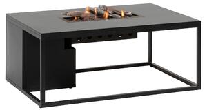 Stůl s plynovým ohništěm COSI- typ Cosiloft 120 černý rám / černá deska Exteriér | Ohniště