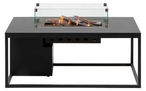 Stůl s plynovým ohništěm COSI- typ Cosiloft 120 černý rám / černá deska Exteriér | Ohniště