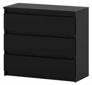 Komoda Stiv-Meble 80 x 33,5 x 71,5 cm, černá matná