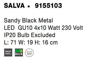 NOVA LUCE bodové svítidlo SALVA černý kov GU10 4x10W 230V IP20 bez žárovky 9155103