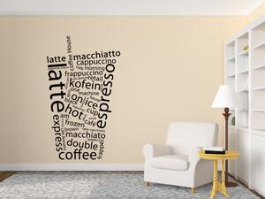 Káva dekor - Samolepka na zeď - 100x60cm