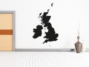 Mapa Velké Británie - Samolepka na zeď - 100x60cm
