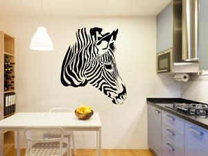 Zebra hlava - Samolepka na zeď - 50x43cm
