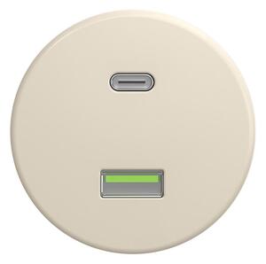 Reblig - Retro USB zásuvka A+C bez rámečku béžová