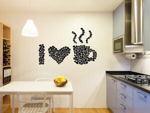 Miluji kávu - Samolepka na zeď - 100x63cm