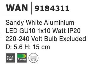 NOVA LUCE bodové svítidlo WAN bílý hliník GU10 1x10W IP20 220-240V bez žárovky 9184311