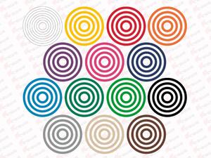 Sada 56 barevných kruhů - průměr 13,10,7 a 4cm - síla 1,5cm - Samolepka na zeď - 13,10,7 a 4cm x 1,5cm