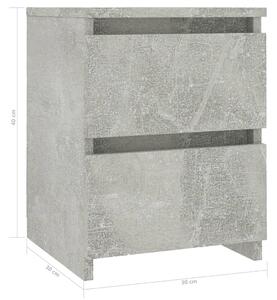 Noční stolky Caifo - 2 ks - betonově šedé | 30x30x40 cm