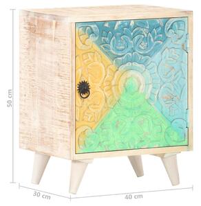 Vyřezávaný noční stolek - masivní akáciové dřevo | 40x30x50 cm