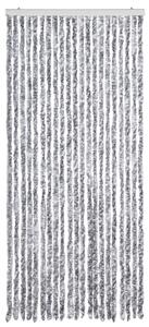 Závěs proti hmyzu bílý a šedý 90 x 220 cm Chenille