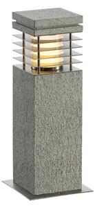SLV 231410 Arrock Granite 40, venkovní sloupek z žuly sůl/pepř, 1x15W, výška 40cm, IP44