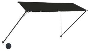 Zatahovací markýza s LED světlem 300 x 150 cm antracitová