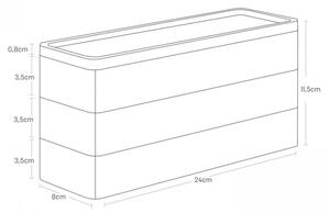 Yamazaki, 3-patrový úložný box Rin 5811 | bílý