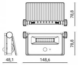 LED Solární reflektor se sen. NCS G2 LED/10W/3,7V 3000/4000/6500K IP54 1800 mAh