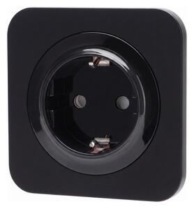 Aigostar - Domovní zásuvka s rámečkem SCHUKO 250V/16A černá