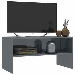 TV stolek Basic - 80x40x40 cm | šedý s vysokým leskem
