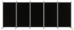5dílný paraván černý 433x180 cm textil