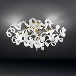Metallux 205.380.02 Astro White, stropní designové svítidlo v průměru 80cm, 6x40W, bílé sklo, zlato 24K