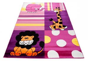 Dětský kusový koberec ZOO fialový 200x290cm