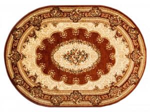 Kusový koberec klasický vzor hnědý ovál 70x140cm