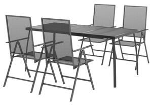 5dílný zahradní jídelní set antracitový ocel