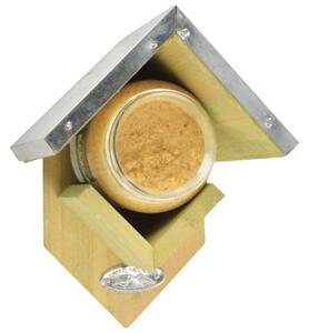 Dřevěné krmítko s plechovou střechou a burákovým máslem pro ptáky, Esschert Design