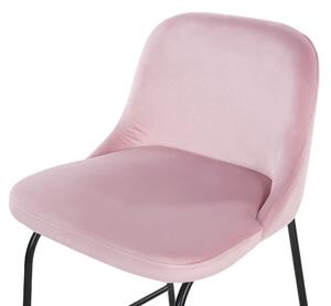 Sada 2 sametových barových židlí růžová NEKOMA