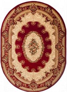 Kusový koberec klasický vzor bordó ovál 60x100cm