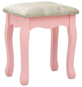 Toaletní stolek Aaron se stoličkou - růžový | 75x69x140 cm