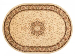 Kusový koberec klasický vzor 2 béžový ovál 250x350cm