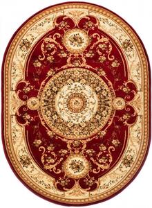 Kusový koberec klasický vzor 3 bordó ovál 60x100cm