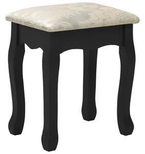 Toaletní stolek Aaron se stoličkou - pavlovnia - 75x69x140 cm | černý