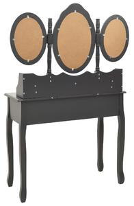 Toaletní stolek Cottesloe se stoličkou a 3-dílné skládací zrcadlo | šedý