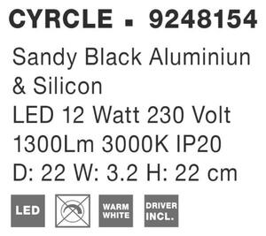 NOVA LUCE nástěnné svítidlo CYRCLE černý hliník a akryl LED 12W 230V 3000K IP20 9248154