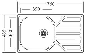 Nerezový dřez Sinks COMPACT 760 M matný
